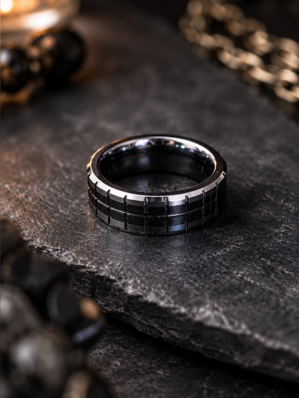 Tungsten Gray Band Ring | Modern Unisex Statement | Size 7